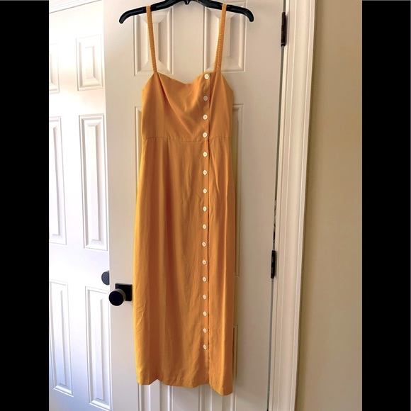 NWOT Capulet brand @ Revolve button dress in saffron yellow Sz Small ☀️ charming - Picture 8 of 10